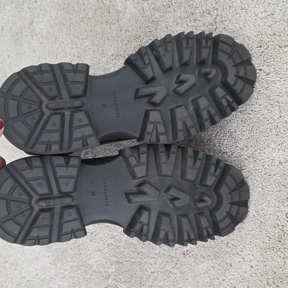 Allsaints Black Leather Chunky Boots HALLIE - Picture 4 of 11